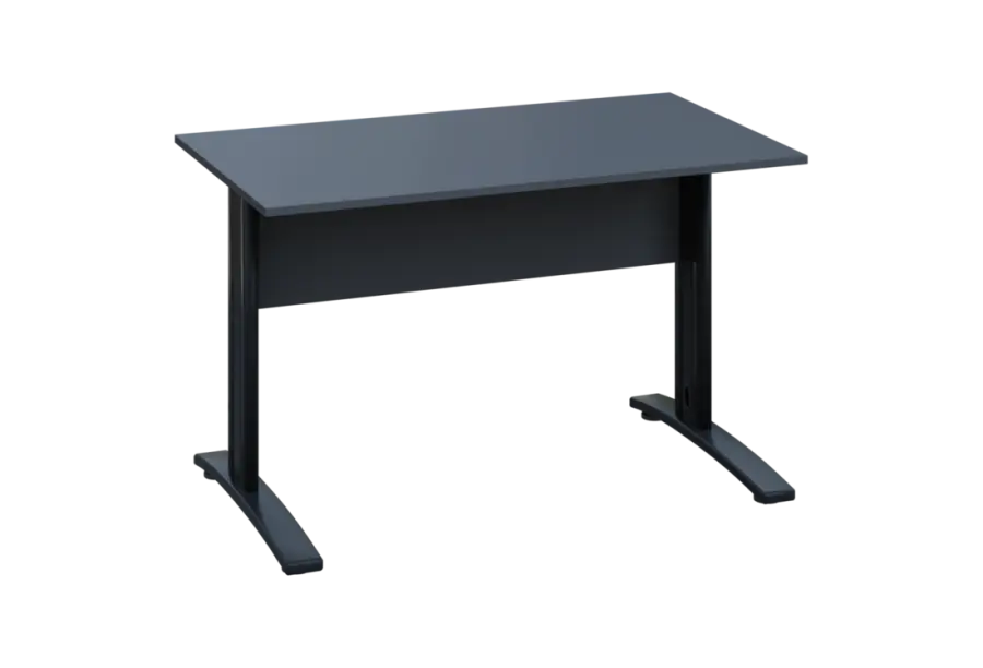 EPK 27 - 12 stůl kancelářský, kovová podnož černá, deska 25 mm, široký 1200 mm, antracit